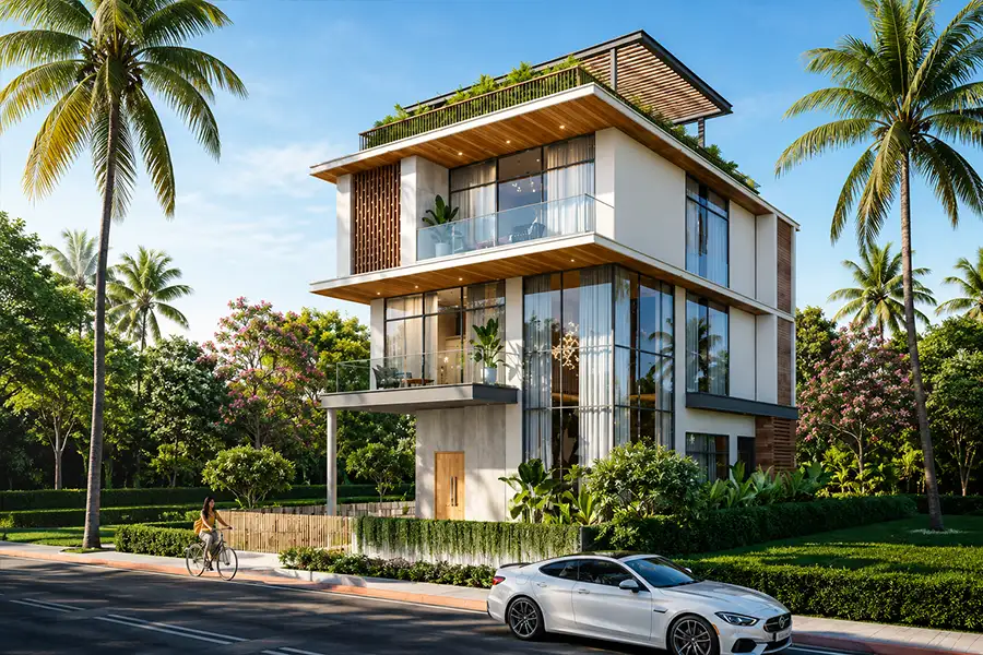 Villa elevation at Peninsula Alibaug